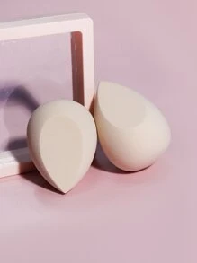 2 miếng bọt biển trang điểm, trứng trang điểm sử dụng kép khô và ướt, 2 miếng bọt biển trang điểm mềm trang điểm hàng ngày làm nở và trang điểm - Màu be - Xem 3