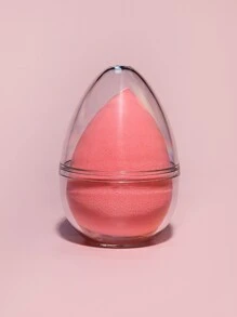 1pc Dual-Use Wet & Dry Makeup Sponge Makeup Sponge With Egg-Shaped Storage, Multicolor Latex-Free Reusable Washable Soft Flawless Makeup Applicator For Powder, Liquid, Makeup Design, Travel Essential - Watermelon Pink - View 4