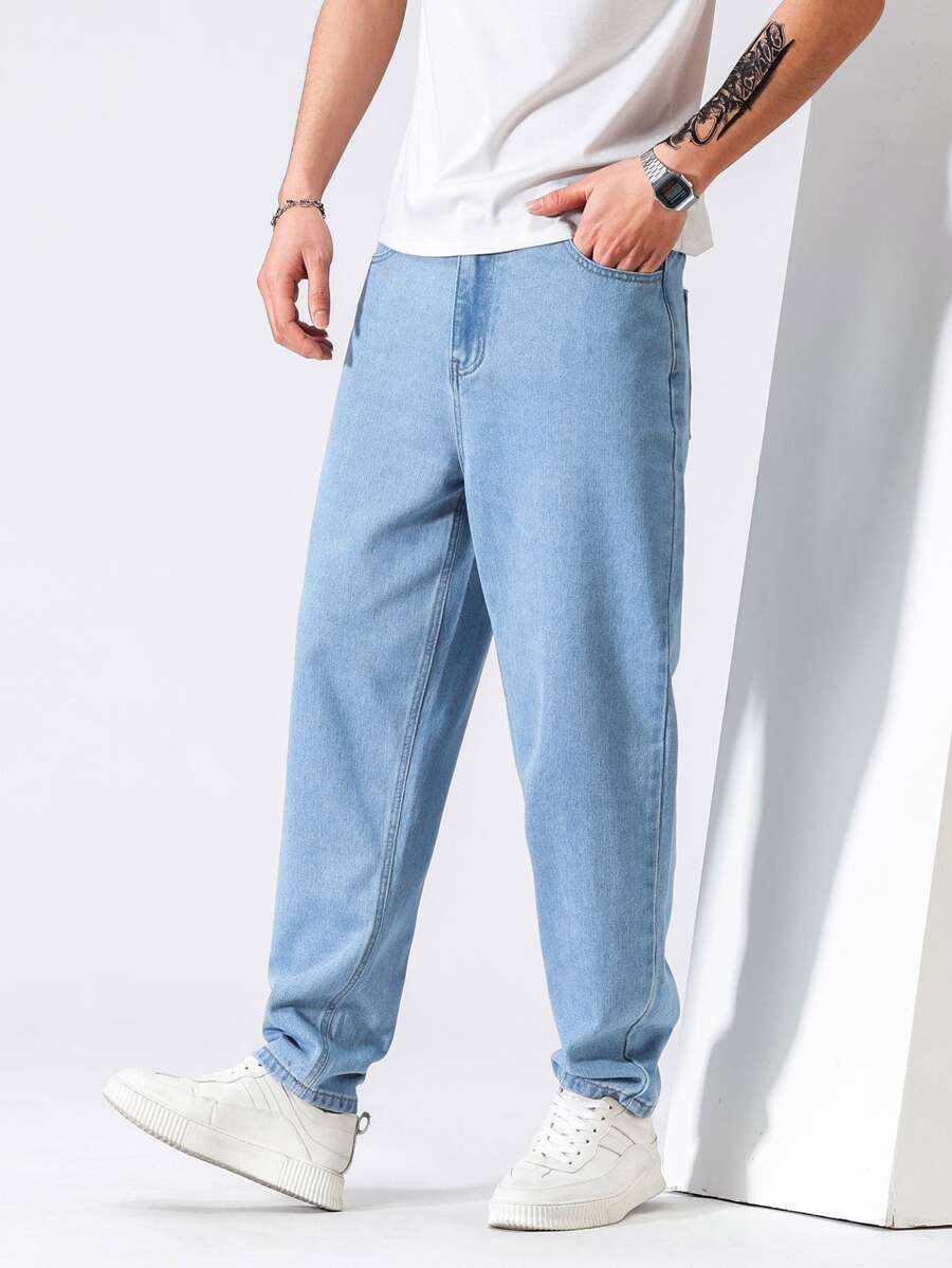 Chillumni Quần Jeans Nam màu trơn - Rửa nhẹ - Xem 1