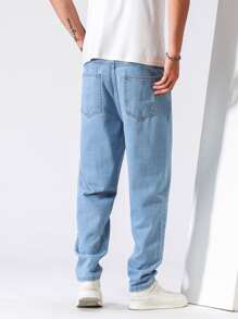 Chillumni Quần Jeans Nam màu trơn - Rửa nhẹ - Xem 2