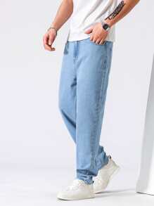 Chillumni Quần Jeans Nam màu trơn - Rửa nhẹ - Xem 3