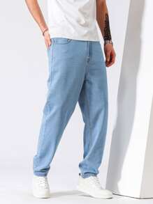 Chillumni Quần Jeans Nam màu trơn - Rửa nhẹ - Xem 6