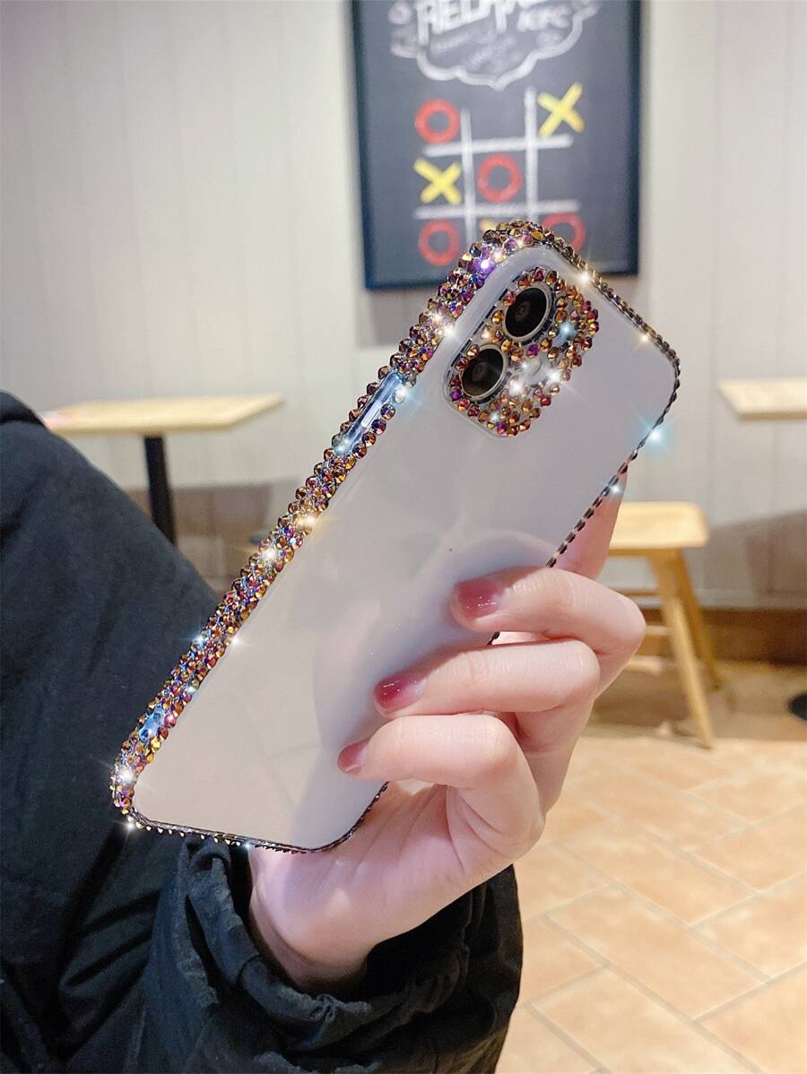 水鑽裝飾透明手機殼 - 黑色 - 查看 1