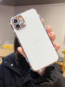 水鑽裝飾透明手機殼 - 黑色 - 查看 4