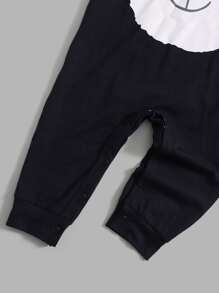 SHEIN Áo liền quần Em bé Hoạt hình Giải trí - Màu xanh hải quân - Xem 3