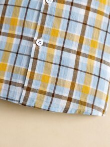 Baby Jungen Kariertes Shirt mit Schleife & Trägershorts