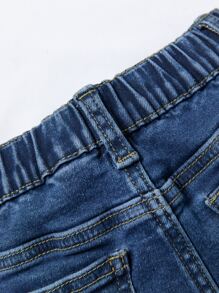 Baby Boy Ripped Bleach Wash Jeans - Medium Wash - View 5