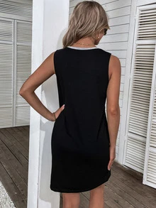 Đầm Tương phản ren Khối Màu Giải trí - Nhiều màu - Xem 2