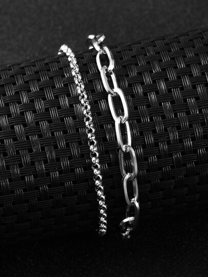 時尚流行男士簡約鍊式手鍊不銹鋼珠寶禮物和時尚外觀