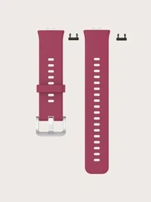 Watch Fit Solid Color Silicone Watch Band With Tool, Burgundy