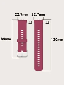 Watch Fit Solid Color Silicone Watch Band With Tool, Burgundy