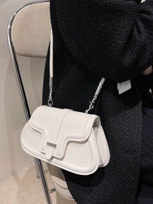 防水、輕盈、商務休閒簡約翻蓋法棍包適合青少年女大學生、菜鳥和白領，非常適合辦公室、大學、工作、商務、通勤