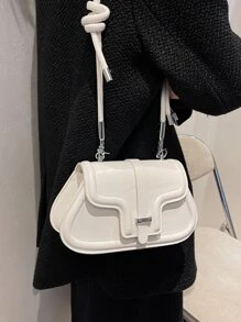 防水、輕盈、商務休閒簡約翻蓋法棍包適合青少年女大學生、菜鳥和白領，非常適合辦公室、大學、工作、商務、通勤