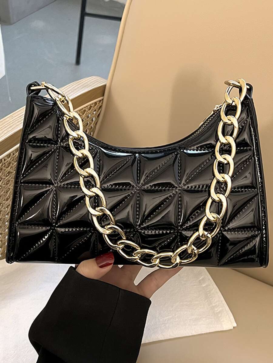 Chần Dây kéo Túi xích - màu đen - Xem 1