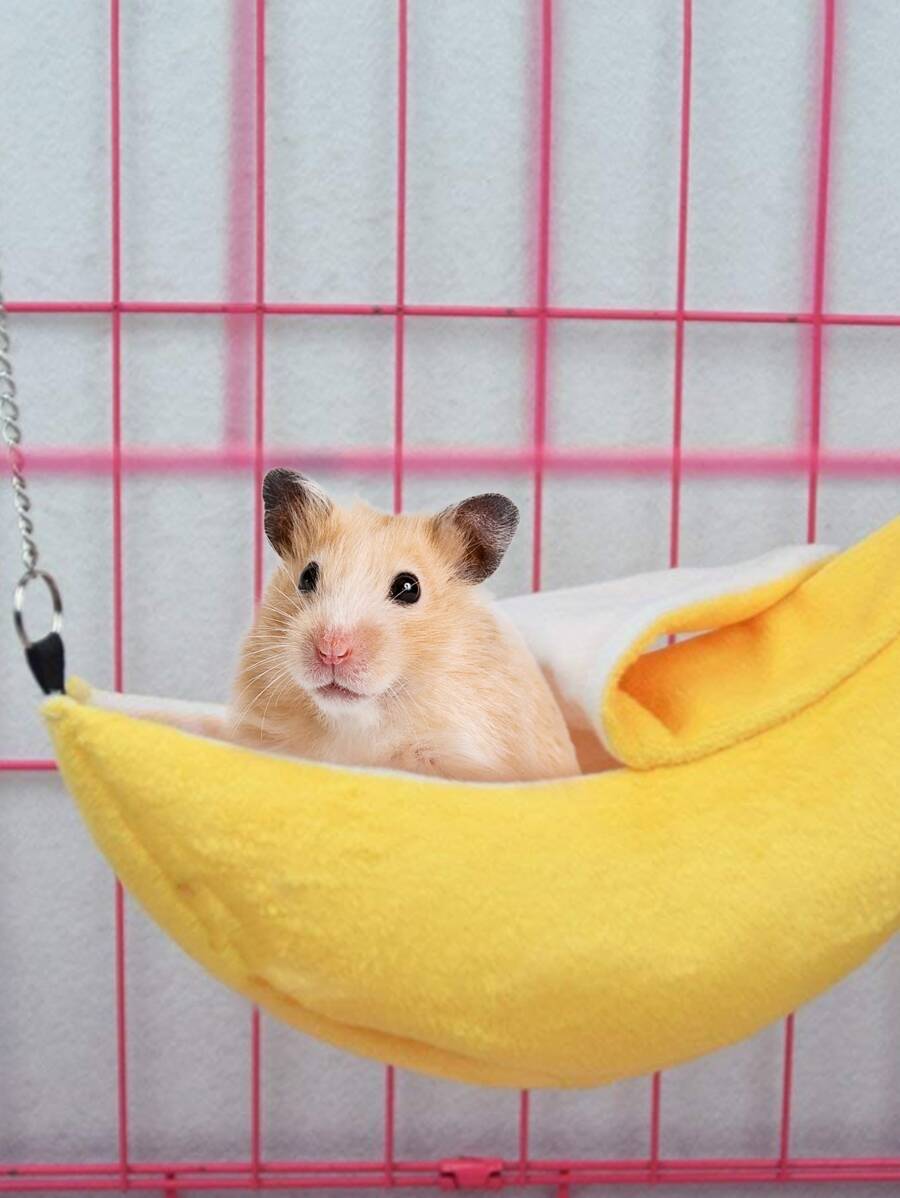 1pc Banana Shaped Hamster Hammock - Yellow - View 1