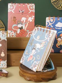 1入組人像圖案隨機線圈筆記本 - 彩色 - 查看 1