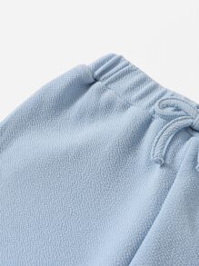 SHEIN Girls Letter Graphic Tank Top & Joggers - Baby Blue - View 4