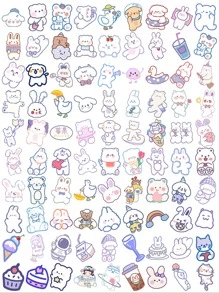 90入組卡通圖案貼紙