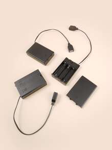 1 个多功能恒光电池盒连接器、8 种模式、USB 端口、家庭/办公室装饰连接器 - 黑色 - 查看 1