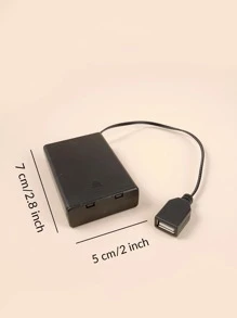 1 个多功能恒光电池盒连接器、8 种模式、USB 端口、家庭/办公室装饰连接器 - 黑色 - 查看 4