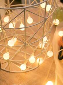 1 件 1.5 米/3 米/5 米/10 米电池供电圆球灯串，10/20/50/100 LED 灯，家居装饰仙女灯，房间装饰，婚礼派对照明，电池供电 LED 星光灯 - 黃色 - 查看 4