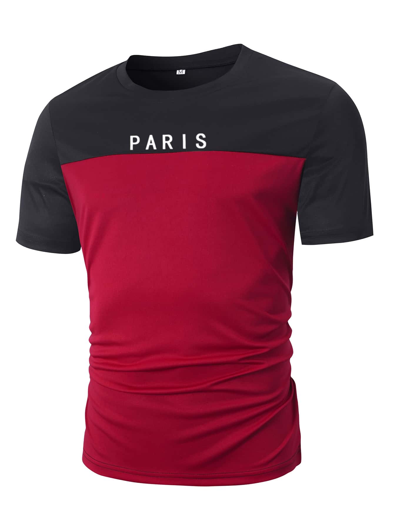 Manfinity Homme 男士雙色字母圖案T恤 - 彩色 - 查看 1