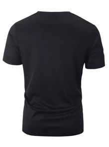 Manfinity Homme 男士雙色字母圖案T恤 - 彩色 - 查看 2