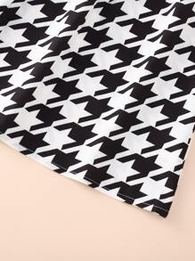 Girls Heart Print Tank Top & Houndstooth Skirt - Multicolor - View 3