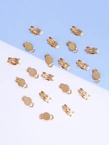 20入組素色耳環夾 - 玫瑰金 - 查看 1
