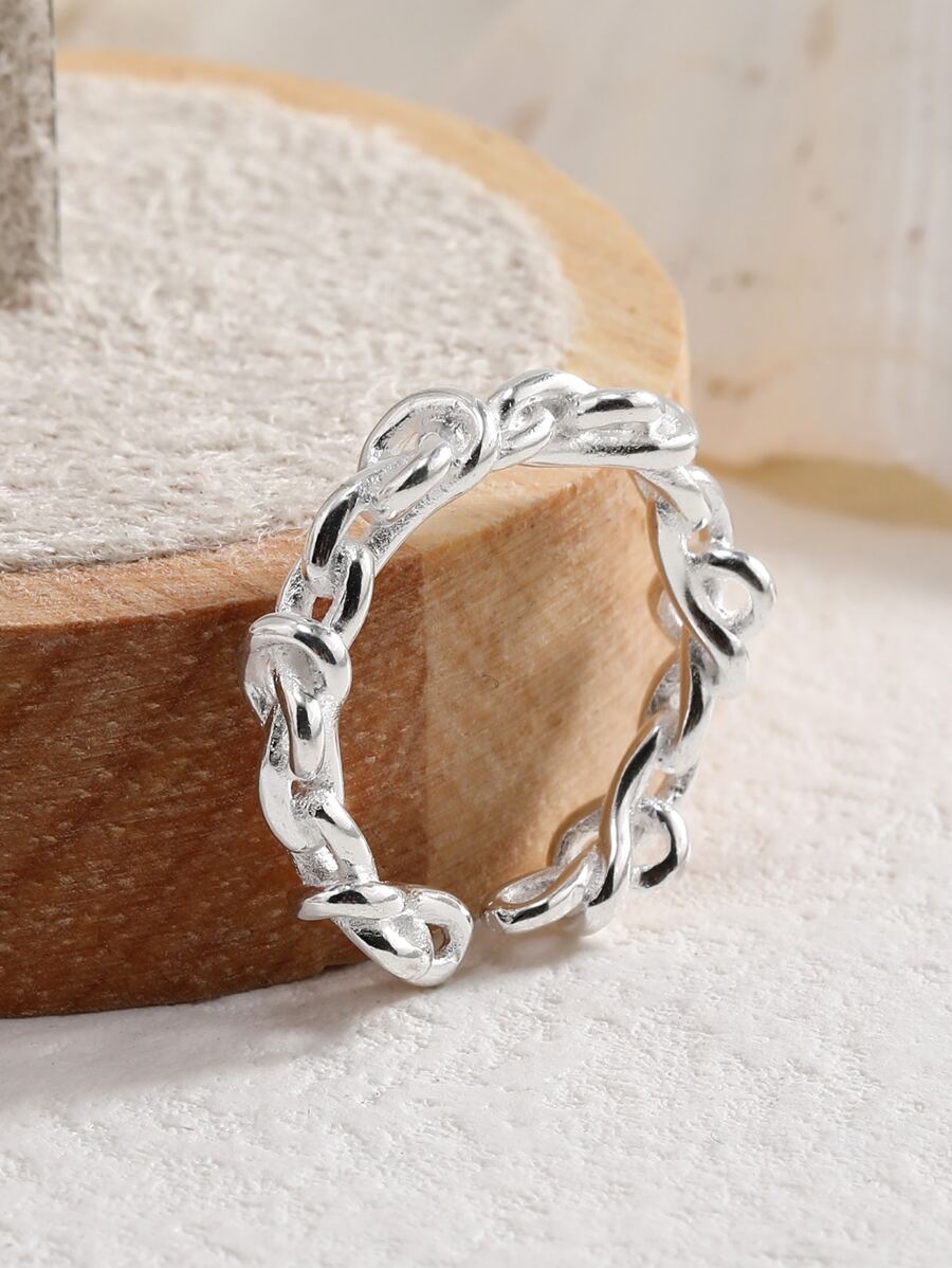 Nhẫn nam tối giản - Bạc - Xem 1