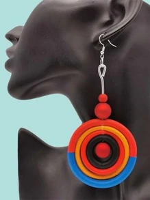 Bông tai thả trang trí tròn - Nhiều màu - Xem 1