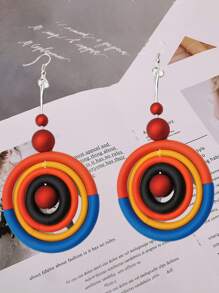 Bông tai thả trang trí tròn - Nhiều màu - Xem 2