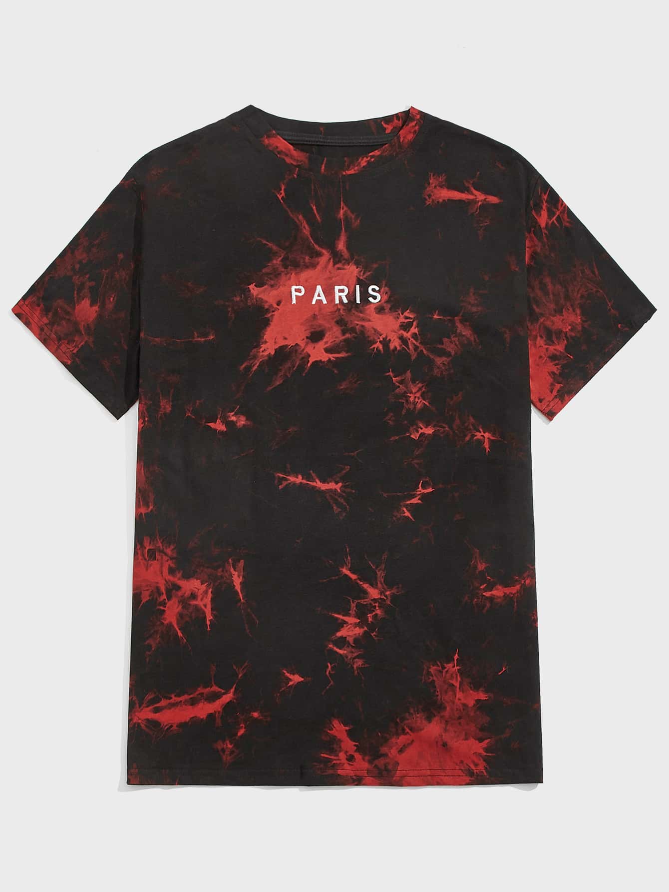 ROMWE MEN 男士紮染字母刺繡T恤 - 彩色 - 查看 1