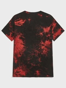 ROMWE MEN 男士紮染字母刺繡T恤 - 彩色 - 查看 2