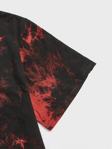 ROMWE MEN 男士紮染字母刺繡T恤 - 彩色 - 查看 4