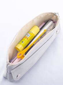 Flower Print Pencil Case - Grey - View 2