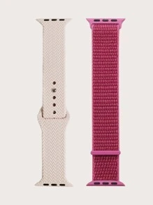 2pcs Simple Watchband Set Compatible With Apple Watch - Multicolor - View 2