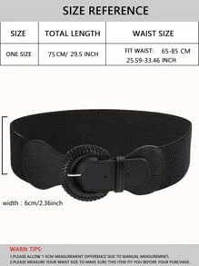 Round Buckle Corset Belt - Black - View 3