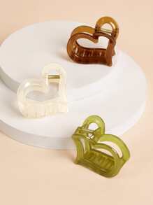 SHEIN 1pc Màu Ngẫu nhiên Kẹp Tóc Hình Trái Tim - Nhiều màu - Xem 1