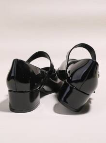 Fall/Winter Women's Flat Mary Jane Casual Ballet Heel Shoes, Black, School Style, Elegant