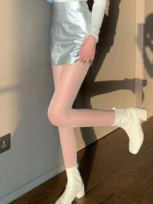 Glitter Detail Tights - Dusty Pink - View 1