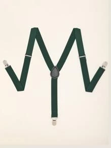 Men Minimalist Suspenders - Dark Green - View 2