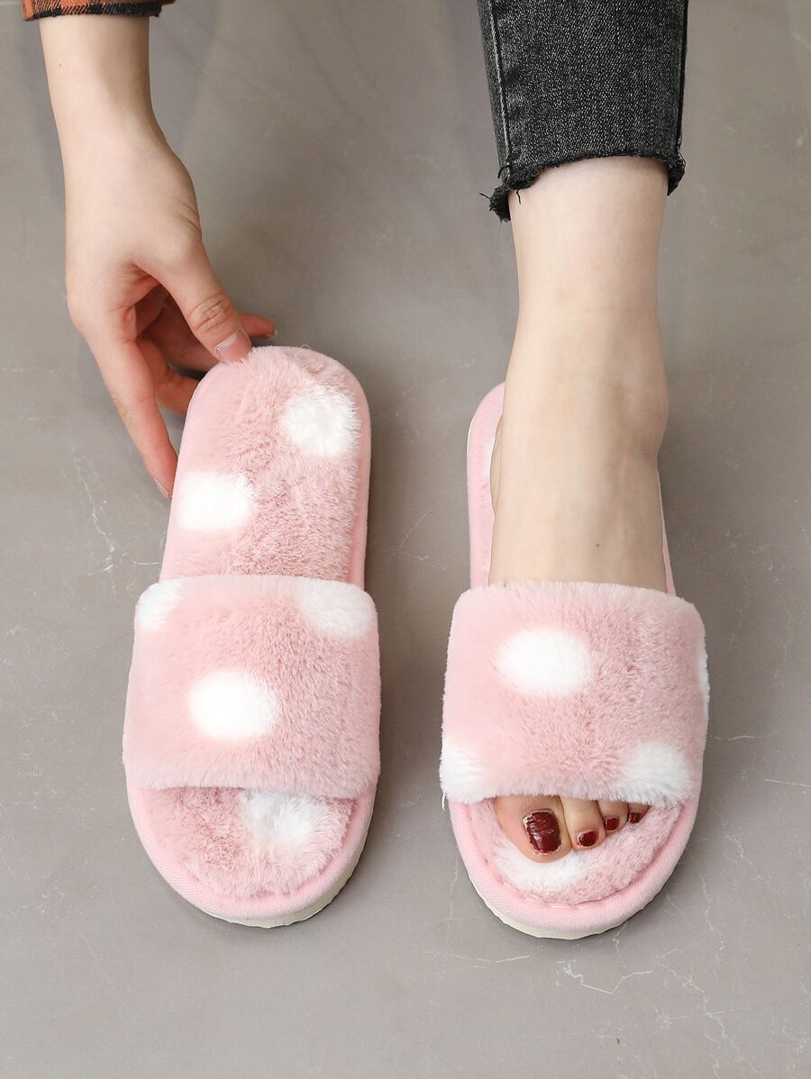 Two Tone Fluffy Bedroom Slippers,Winter Slippers Women's Home Indoor Non-Slip Warm Long Plush Soft Slippers.,Furry Shoes