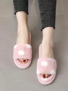 Two Tone Fluffy Bedroom Slippers,Winter Slippers Women's Home Indoor Non-Slip Warm Long Plush Soft Slippers.,Furry Shoes