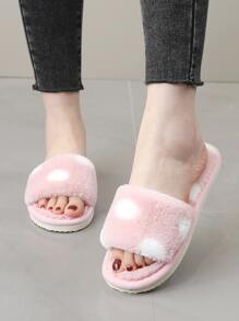 Two Tone Fluffy Bedroom Slippers,Winter Slippers Women's Home Indoor Non-Slip Warm Long Plush Soft Slippers.,Furry Shoes