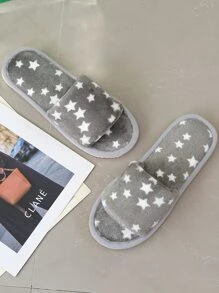 Women's Fashionable Indoor Slippers With Star Pattern For Bedroom - Grey - View 5