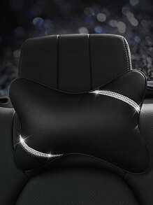 Almohada cervical con diseño de diamante de imitación asiento de coche - Negro - Ver 1