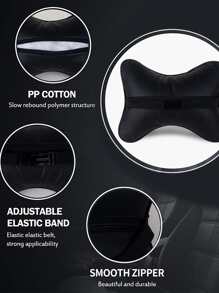 Almohada cervical con diseño de diamante de imitación asiento de coche - Negro - Ver 3