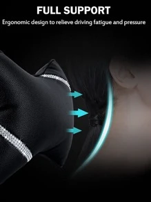 Almohada cervical con diseño de diamante de imitación asiento de coche - Negro - Ver 4