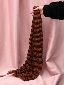 Natural Extra Long Curly Synthetic Hair Extension - Brown - View 1